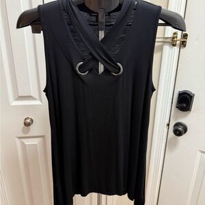 Cable & Gauge Black Ring Detail Tank Top